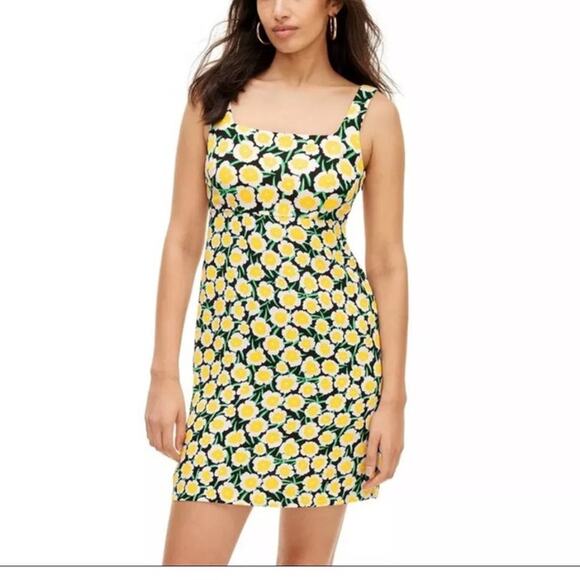 DIANE VON FURSTENBERG For Target 90s Shift Yellow Poppy Mini Dress - Picture 1 of 10